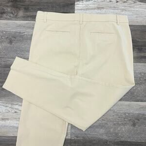 J Jill Wearever Collection Cream Womens 14 Refined Twill Woven‎ Trousers Pants